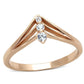 TS283 - Rose Gold 925 Sterling Silver Ring with AAA Grade CZ  in Clear-4