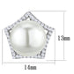 TS300 - Rhodium 925 Sterling Silver Earrings with Synthetic Pearl in White-1