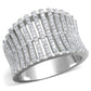 TS302 - Rhodium 925 Sterling Silver Ring with AAA Grade CZ  in Clear-4