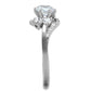 TS305 - Rhodium 925 Sterling Silver Ring with AAA Grade CZ  in Clear-3