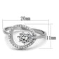 TS307 - Rhodium 925 Sterling Silver Ring with AAA Grade CZ  in Clear-1