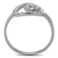 TS307 - Rhodium 925 Sterling Silver Ring with AAA Grade CZ  in Clear-2