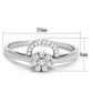 TS310 - Rhodium 925 Sterling Silver Ring with AAA Grade CZ  in Clear-1
