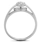 TS310 - Rhodium 925 Sterling Silver Ring with AAA Grade CZ  in Clear-2