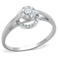 TS310 - Rhodium 925 Sterling Silver Ring with AAA Grade CZ  in Clear-4