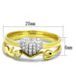 TS311 - Gold+Rhodium 925 Sterling Silver Ring with AAA Grade CZ  in Clear-1