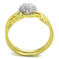 TS311 - Gold+Rhodium 925 Sterling Silver Ring with AAA Grade CZ  in Clear-2