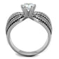 TS314 - Rhodium 925 Sterling Silver Ring with AAA Grade CZ  in Clear-2
