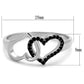 TS316 - Rhodium + Ruthenium 925 Sterling Silver Ring with AAA Grade CZ  in Black Diamond-1
