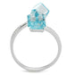 TS317 - Rhodium 925 Sterling Silver Ring with AAA Grade CZ  in Sea Blue-2