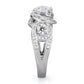 TS332 - Rhodium 925 Sterling Silver Ring with AAA Grade CZ  in Clear-3