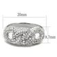 TS334 - Rhodium 925 Sterling Silver Ring with AAA Grade CZ  in Clear-1