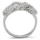 TS334 - Rhodium 925 Sterling Silver Ring with AAA Grade CZ  in Clear-2