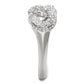 TS334 - Rhodium 925 Sterling Silver Ring with AAA Grade CZ  in Clear-3