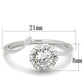 TS335 - Rhodium 925 Sterling Silver Ring with AAA Grade CZ  in Clear-1