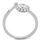 TS335 - Rhodium 925 Sterling Silver Ring with AAA Grade CZ  in Clear-2