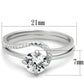 TS336 - Rhodium 925 Sterling Silver Ring with AAA Grade CZ  in Clear-1