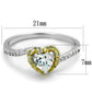 TS339 - Reverse Two-Tone 925 Sterling Silver Ring with AAA Grade CZ  in Clear-1
