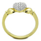 TS342 - Gold+Rhodium 925 Sterling Silver Ring with AAA Grade CZ  in Clear-2