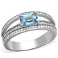 TS344 - Rhodium 925 Sterling Silver Ring with Synthetic Synthetic Glass in Sea Blue-4