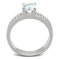 TS345 - Rhodium 925 Sterling Silver Ring with AAA Grade CZ  in Clear-2