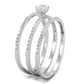TS347 - Rhodium 925 Sterling Silver Ring with AAA Grade CZ  in Clear-3