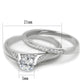 TS348 - Rhodium 925 Sterling Silver Ring with AAA Grade CZ  in Clear-1
