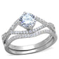 TS350 - Rhodium 925 Sterling Silver Ring with AAA Grade CZ  in Clear-4