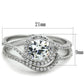 TS351 - Rhodium 925 Sterling Silver Ring with AAA Grade CZ  in Clear-1
