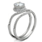 TS351 - Rhodium 925 Sterling Silver Ring with AAA Grade CZ  in Clear-3