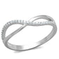 TS355 - Rhodium 925 Sterling Silver Ring with AAA Grade CZ  in Clear-4