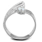 TS356 - Rhodium 925 Sterling Silver Ring with AAA Grade CZ  in Clear-2