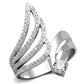 TS356 - Rhodium 925 Sterling Silver Ring with AAA Grade CZ  in Clear-4