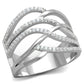 TS357 - Rhodium 925 Sterling Silver Ring with AAA Grade CZ  in Clear-4