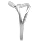 TS358 - Rhodium 925 Sterling Silver Ring with AAA Grade CZ  in Clear-3
