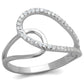 TS358 - Rhodium 925 Sterling Silver Ring with AAA Grade CZ  in Clear-4