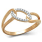TS362 - Rose Gold + Rhodium 925 Sterling Silver Ring with AAA Grade CZ  in Clear-4