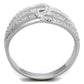 TS363 - Rhodium 925 Sterling Silver Ring with AAA Grade CZ  in Clear-2