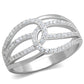 TS363 - Rhodium 925 Sterling Silver Ring with AAA Grade CZ  in Clear-4
