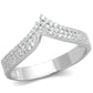 TS366 - Rhodium 925 Sterling Silver Ring with AAA Grade CZ  in Clear-4