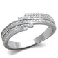 TS367 - Rhodium 925 Sterling Silver Ring with AAA Grade CZ  in Clear-4