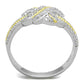TS370 - Reverse Two-Tone 925 Sterling Silver Ring with AAA Grade CZ  in Clear-2