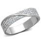 TS373 - Rhodium 925 Sterling Silver Ring with AAA Grade CZ  in Clear-4