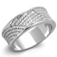 TS376 - Rhodium 925 Sterling Silver Ring with AAA Grade CZ  in Clear-4