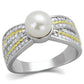 TS377 - Reverse Two-Tone 925 Sterling Silver Ring with Synthetic Pearl in White-4
