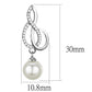 TS382 - Rhodium 925 Sterling Silver Earrings with Synthetic Pearl in Citrine Yellow-1