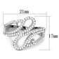 TS383 - Rhodium 925 Sterling Silver Ring with AAA Grade CZ  in Clear-1