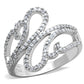 TS383 - Rhodium 925 Sterling Silver Ring with AAA Grade CZ  in Clear-4
