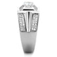 TS385 - Rhodium 925 Sterling Silver Ring with AAA Grade CZ  in Clear-3