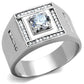 TS386 - Rhodium 925 Sterling Silver Ring with AAA Grade CZ  in Clear-4